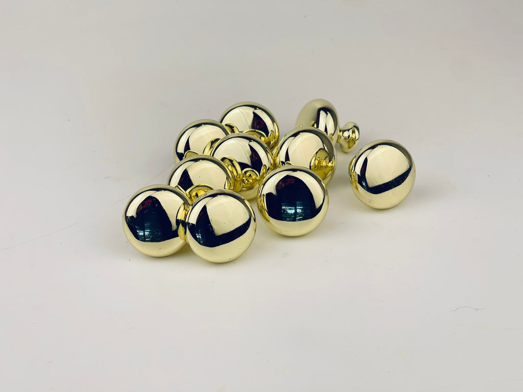 Product image for 'vintage shinny brass round circular knob drawer pull hardware new old stock nos individually priced' (view f8b6ec)