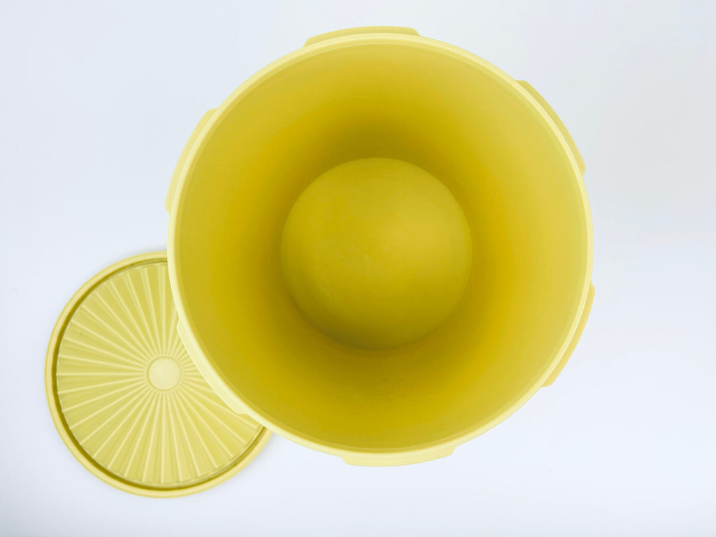 Product image for 'vintage yellow plastic tupperware countertop containers servalier lid starburst pattern made in canada sets sold separately' (view 64f671)