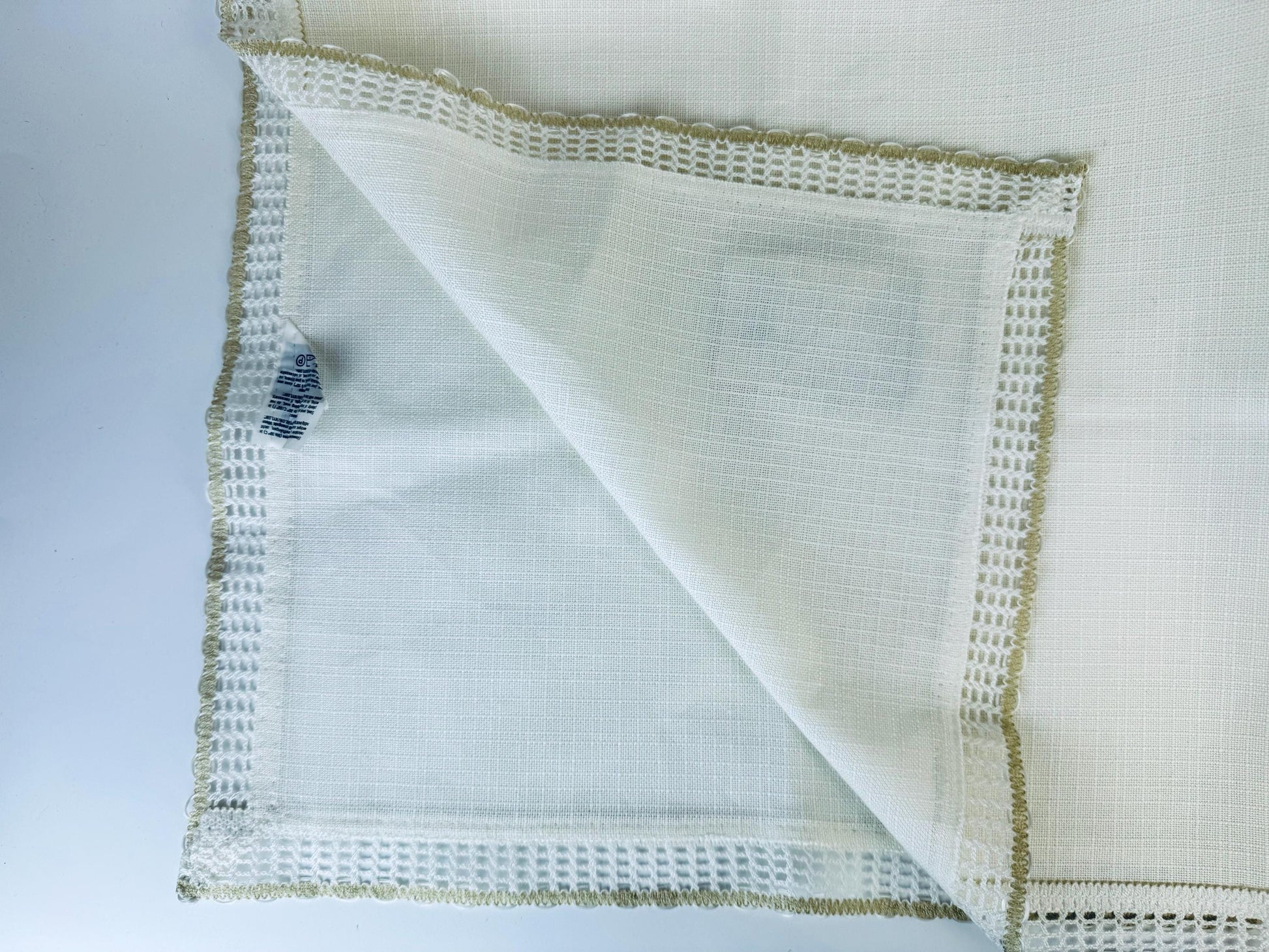 Product image for 'vintage 70s jolentex beige square tablecloth 32 x 32 lace edge 100 polyacrylic made in western germany new old stock nos' (view 8fd75f)