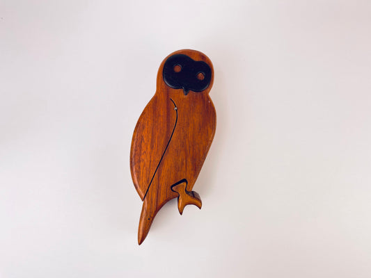 Product image for 'woodland whimsy vintage handmade owl puzzle keepsake box' (view d3b86b)