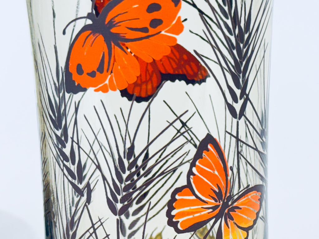 Product image for 'vintage libbey monarch butterfly wheat stalk glasses smokey brown set of two 2' (view c9e2fc)