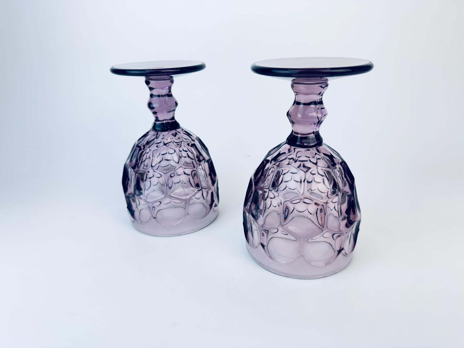 Product image for 'vintage plum purple fostoria moonstone glasses set of two 2' (view 749df3)