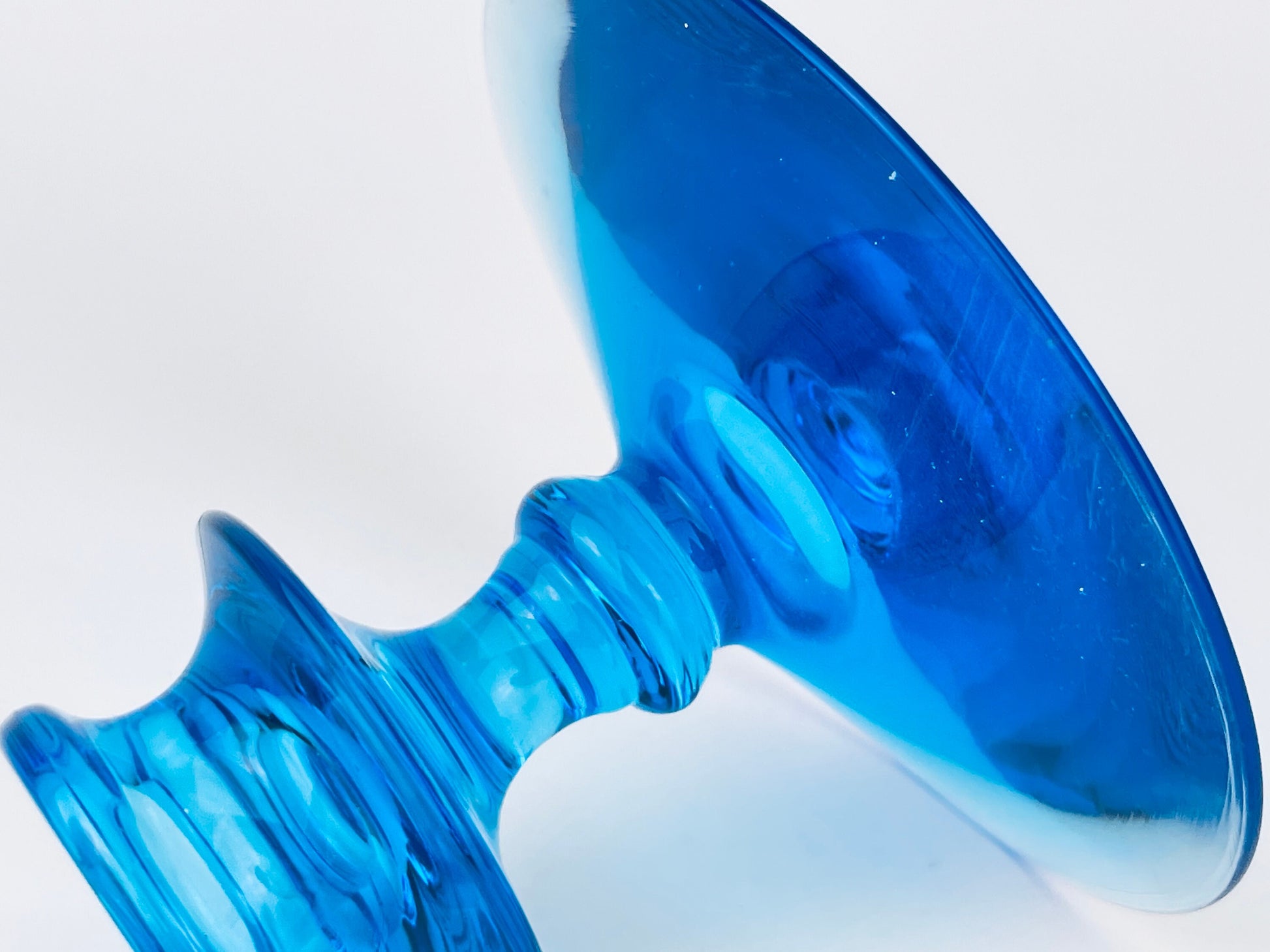Product image for 'vintage fostoria electric blue glass candlestick holder' (view f850a2)