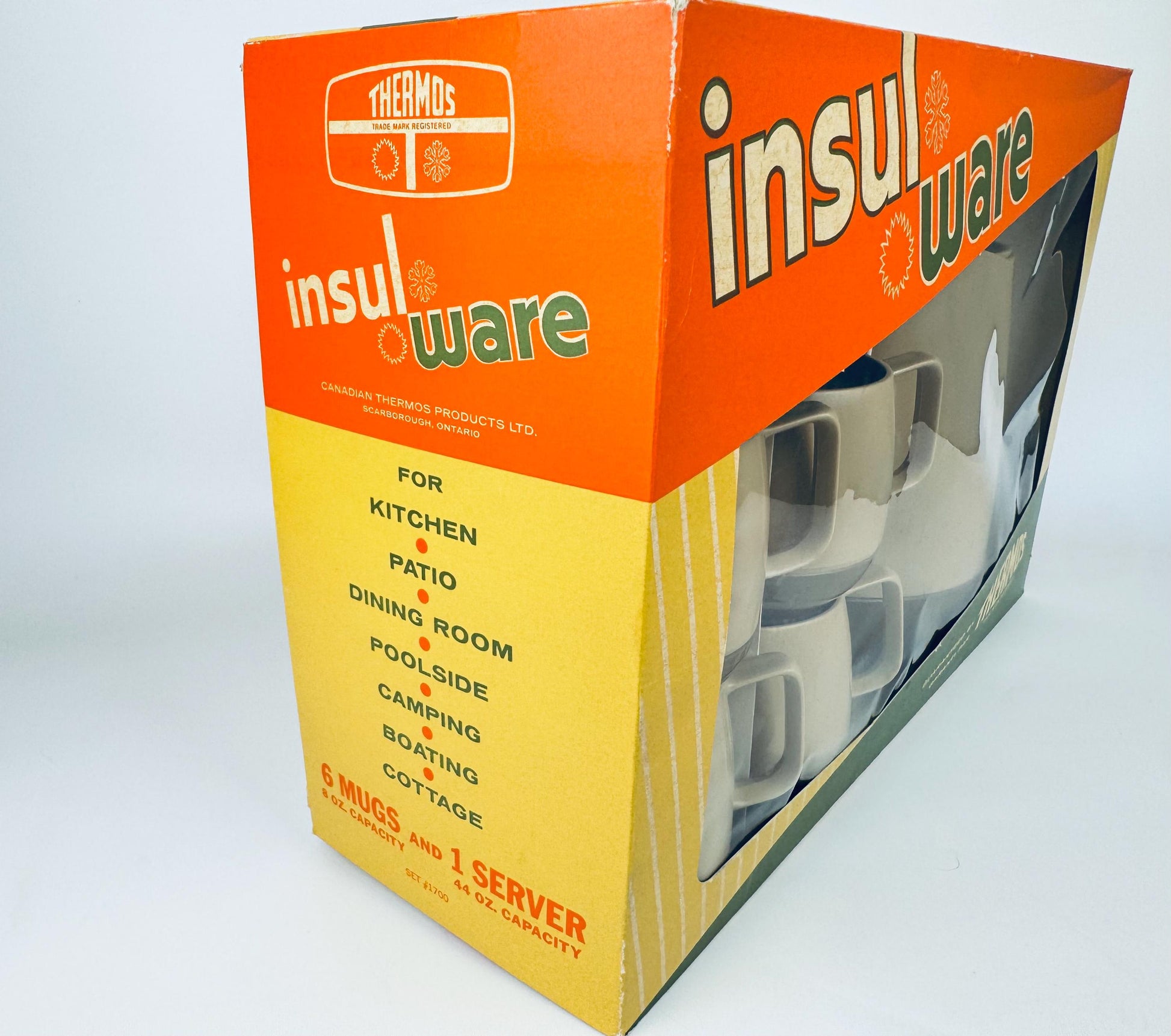 Product image for 'vintage thermos insul ware beige plastic pitcher cup set new in box new old stock' (view c6ec4d)