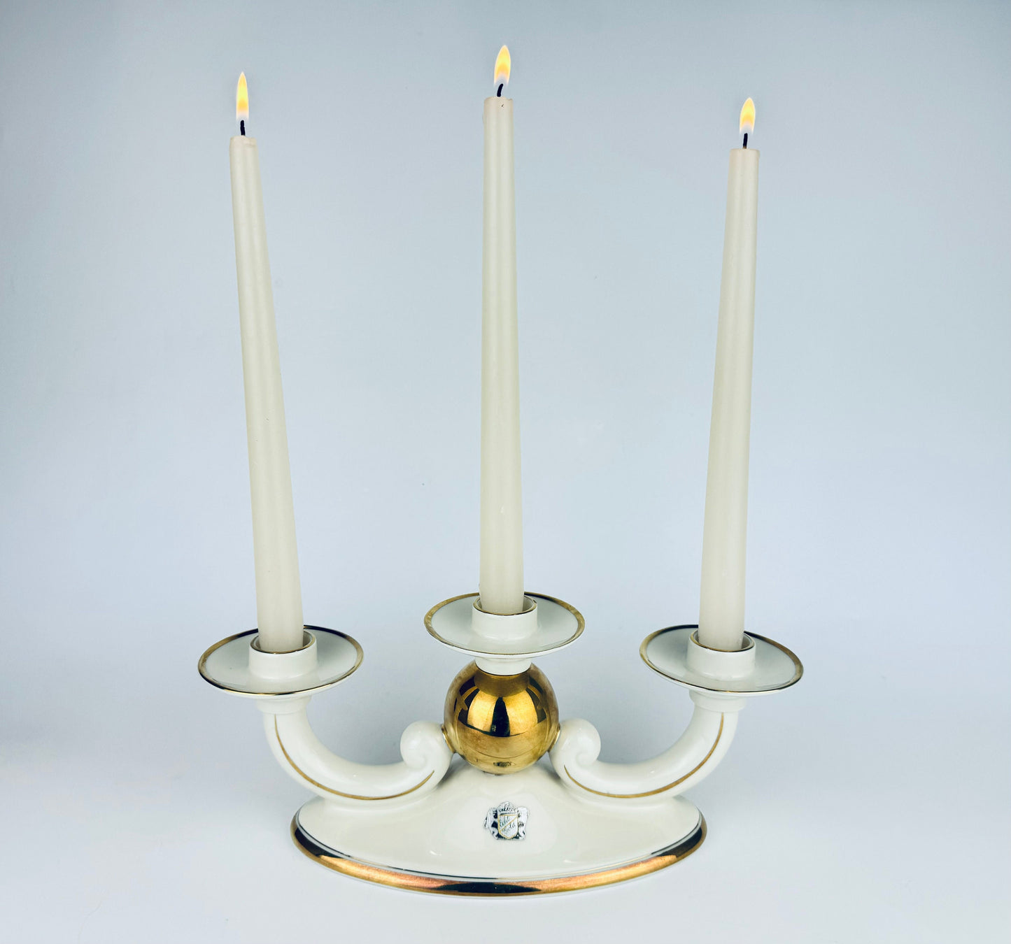 Vintage 'Alka Kunst' Elfenbein &amp; 'Echt Gold' Kerzenständer - Made in Bavaria Germany