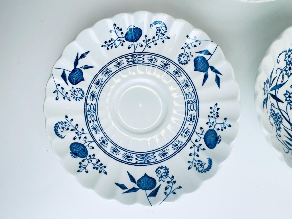 Product image for 'vintage white blue classic blue nordic pattern english ironstone plate saucer cup replacement made in england sold separately' (view 34894f)