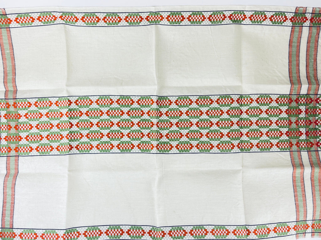 Product image for 'vintage embroidered geometric beige linen tea towel statement towel' (view 1ee2e6)