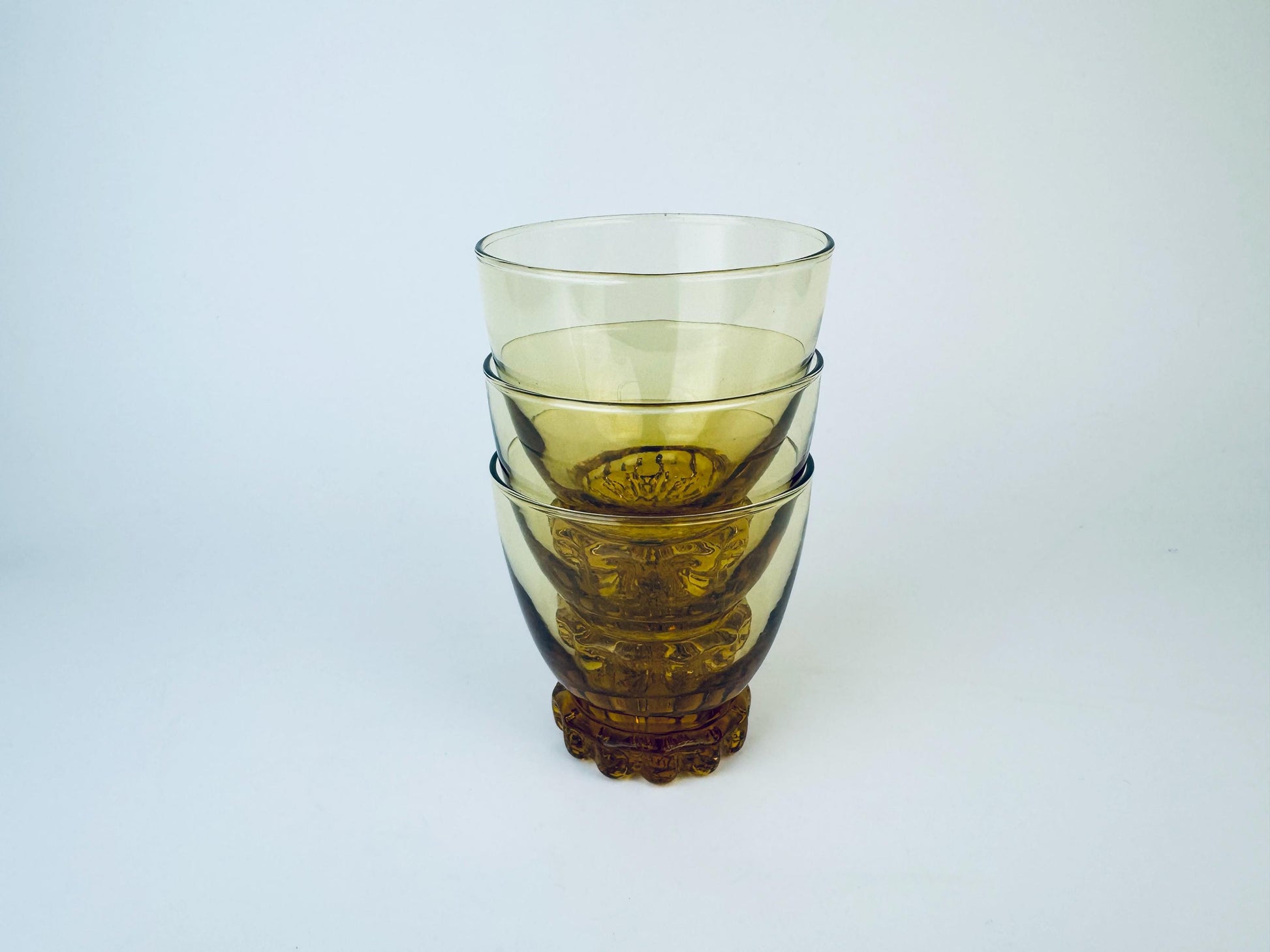 Product image for 'vintage libbey crystal sonnet gold amber glasses set of three 3' (view c0c8dd)