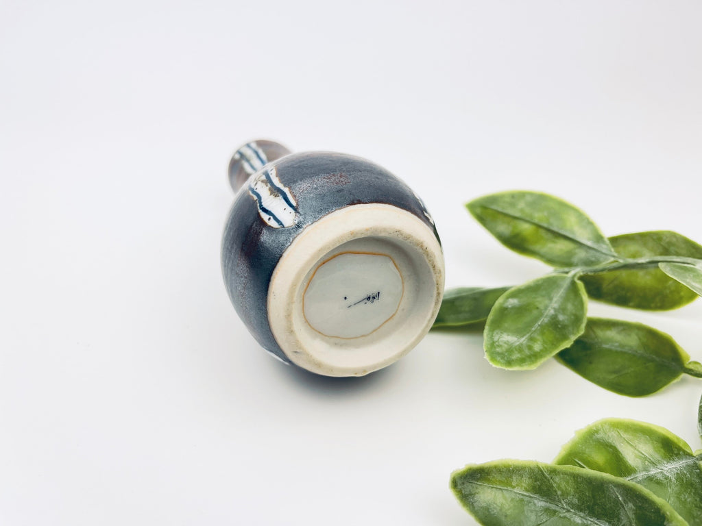 Product image for 'vintage ceramic bud vase brown silver made in japan' (view 4d9762)