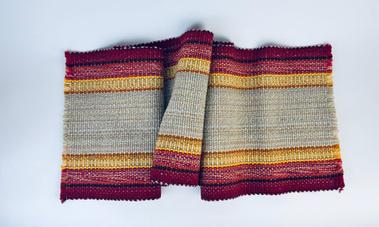 Product image for 'vintage 70s woven striped table runner retro fringe decor' (view aa00d4)
