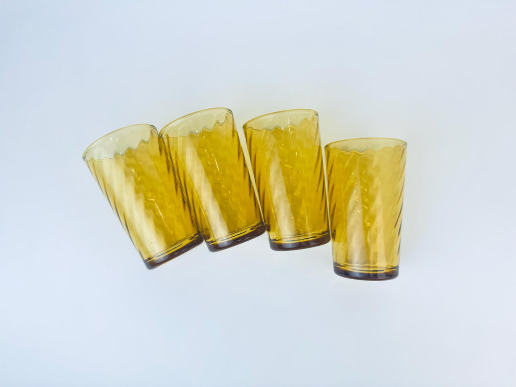 Product image for 'vintage amber swirl juice glasses set of four 4' (view 9ab2db)
