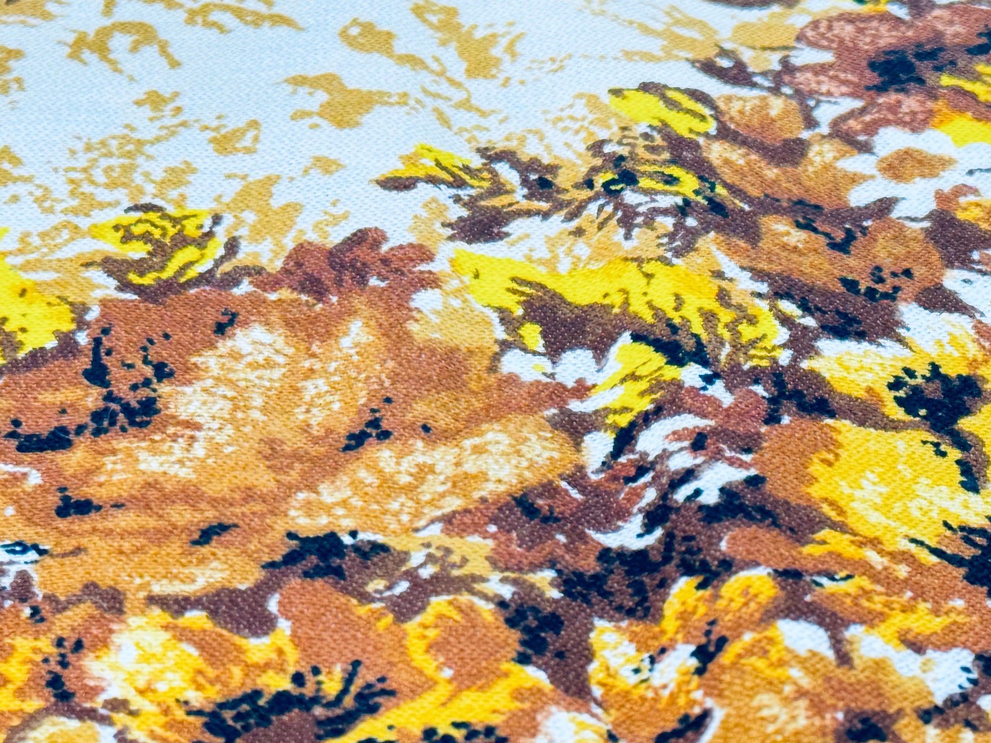 Product image for 'vintage grandmas couch large print floral beige brown fabric material 43 x 150' (view ebd6c2)