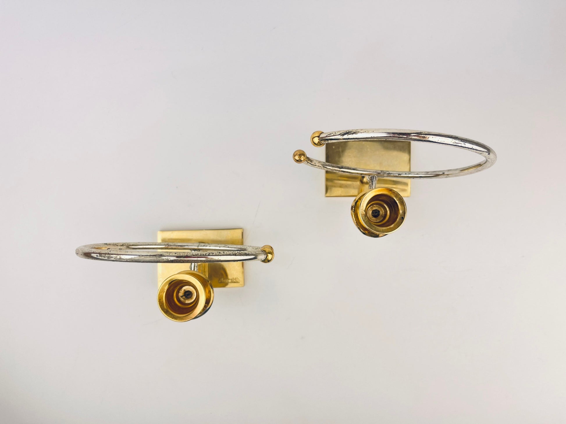 Product image for 'vintage kar shi crescent candle holders gold silver plated jerusalem mcm set of 2' (view ab1d84)