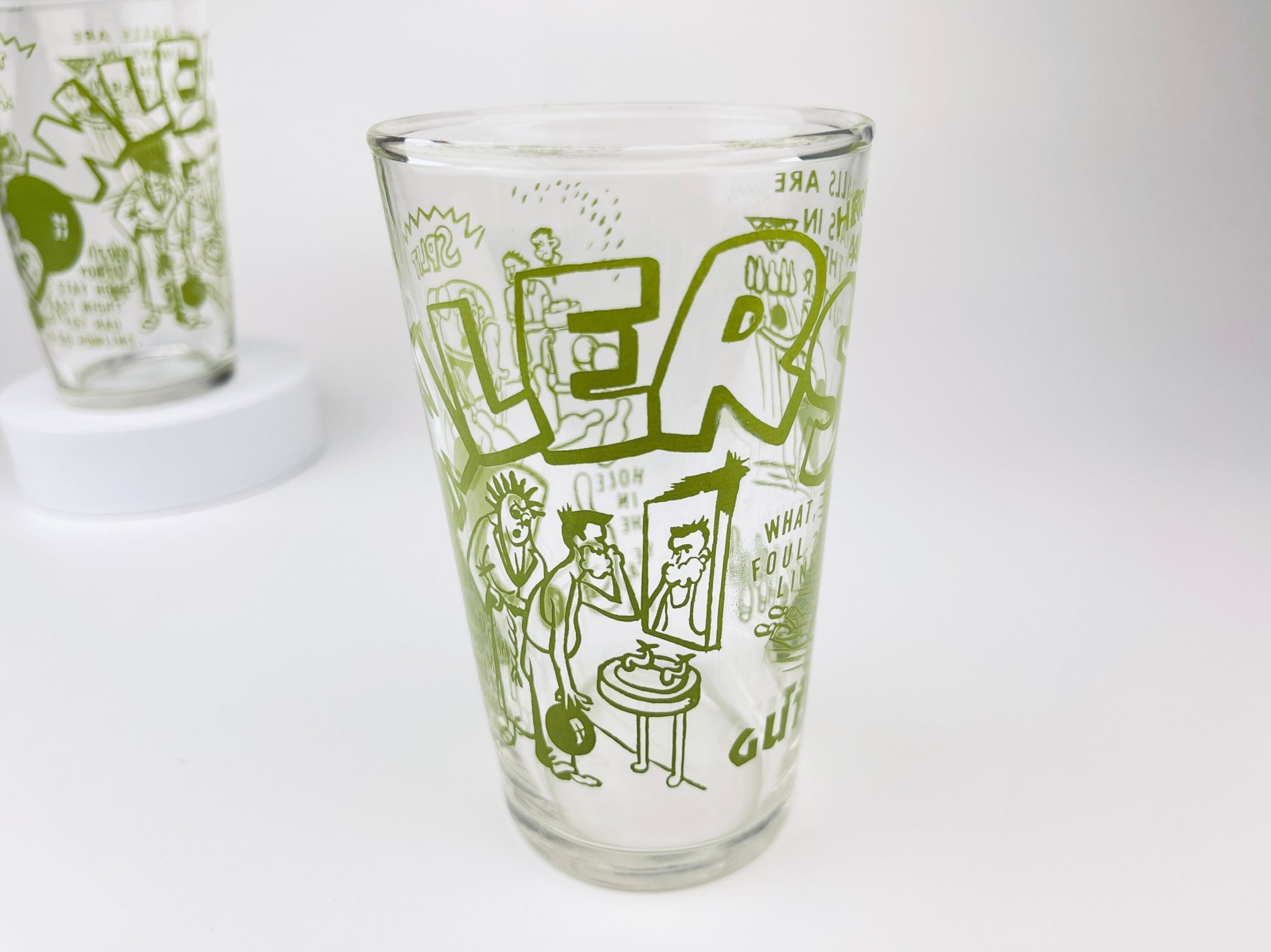 Product image for 'vintage bowling federal glasses set of two 2 bowler gift' (view 7165d4)