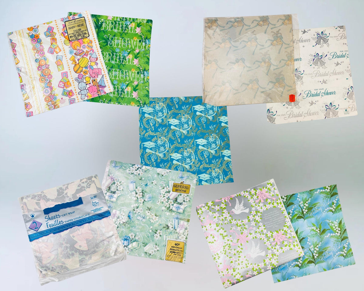 Product image for 'vintage wrapping paper sheets new old stock nos packs sold separately' (view 5d94d6)
