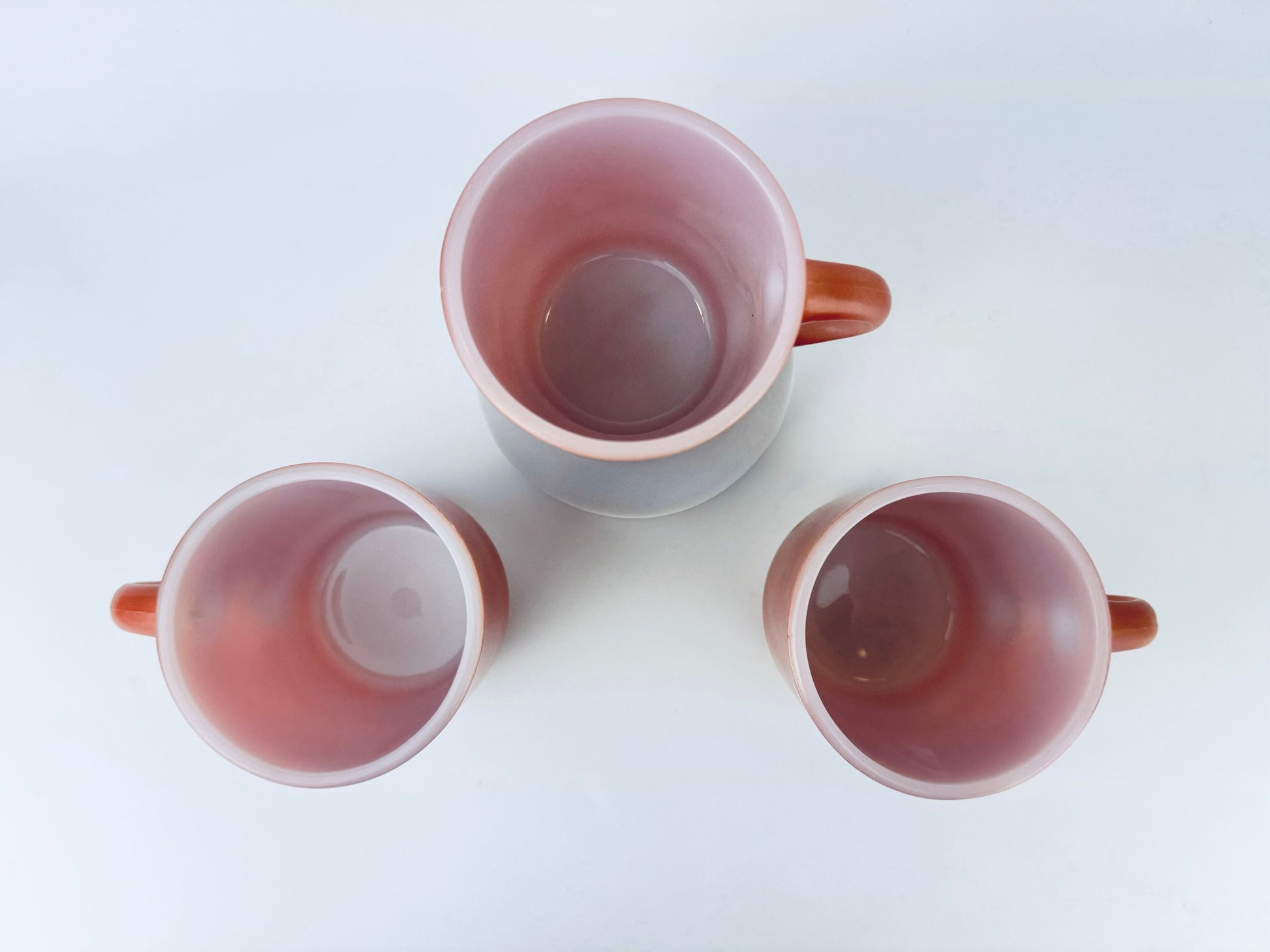 Product image for 'vintage anchor hocking fire king reddish brown stackable glass mug made in usa set of three 3' (view 49f215)