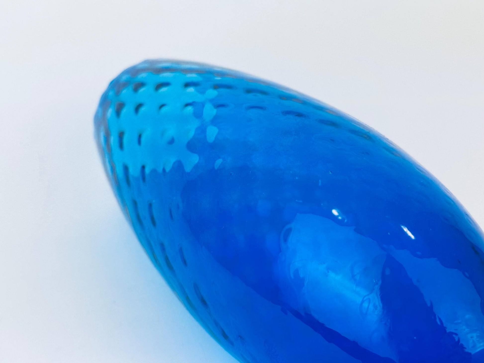 Product image for 'vintage tall italian empoli art glass footed pedestal vase cobalt blue diamond optic design made in italy' (view 76a553)