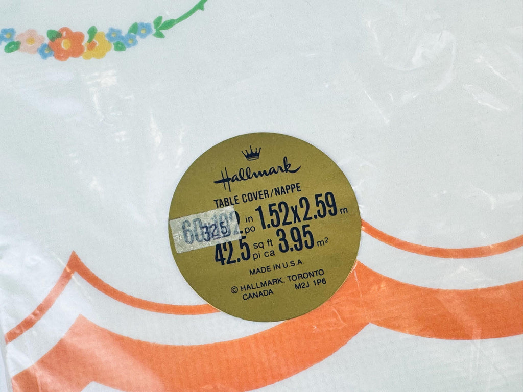 Product image for 'vintage happy birthday paper tablecloth new old stock nos made in usa' (view f85020)