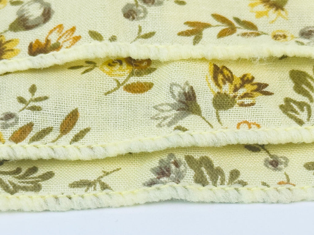 Product image for 'vintage pale yellow floral fabric napkins set of four 4 new old stock nos made in hong kong' (view 0924e3)