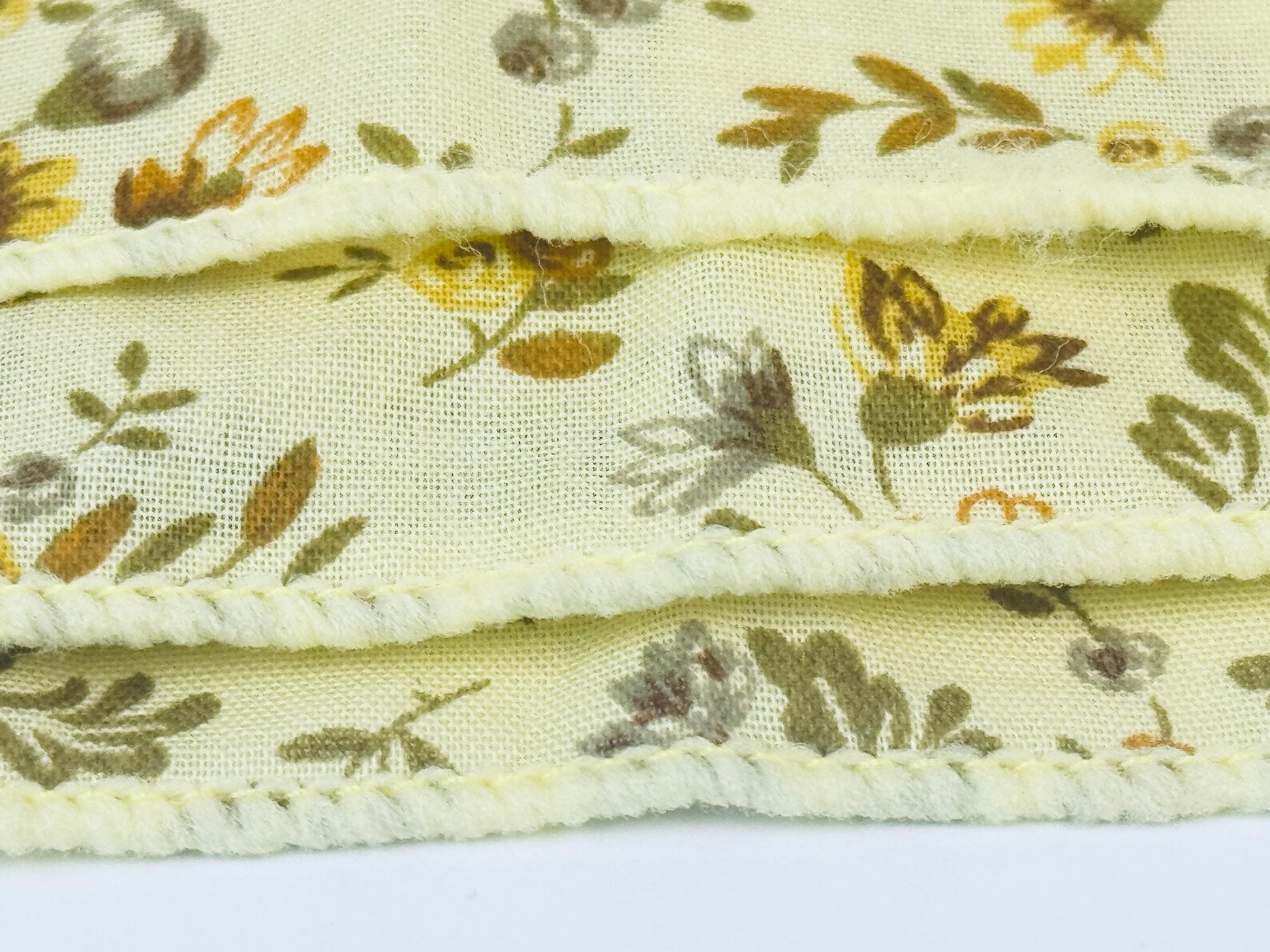Product image for 'vintage pale yellow floral fabric napkins set of four 4 new old stock nos made in hong kong' (view 0924e3)