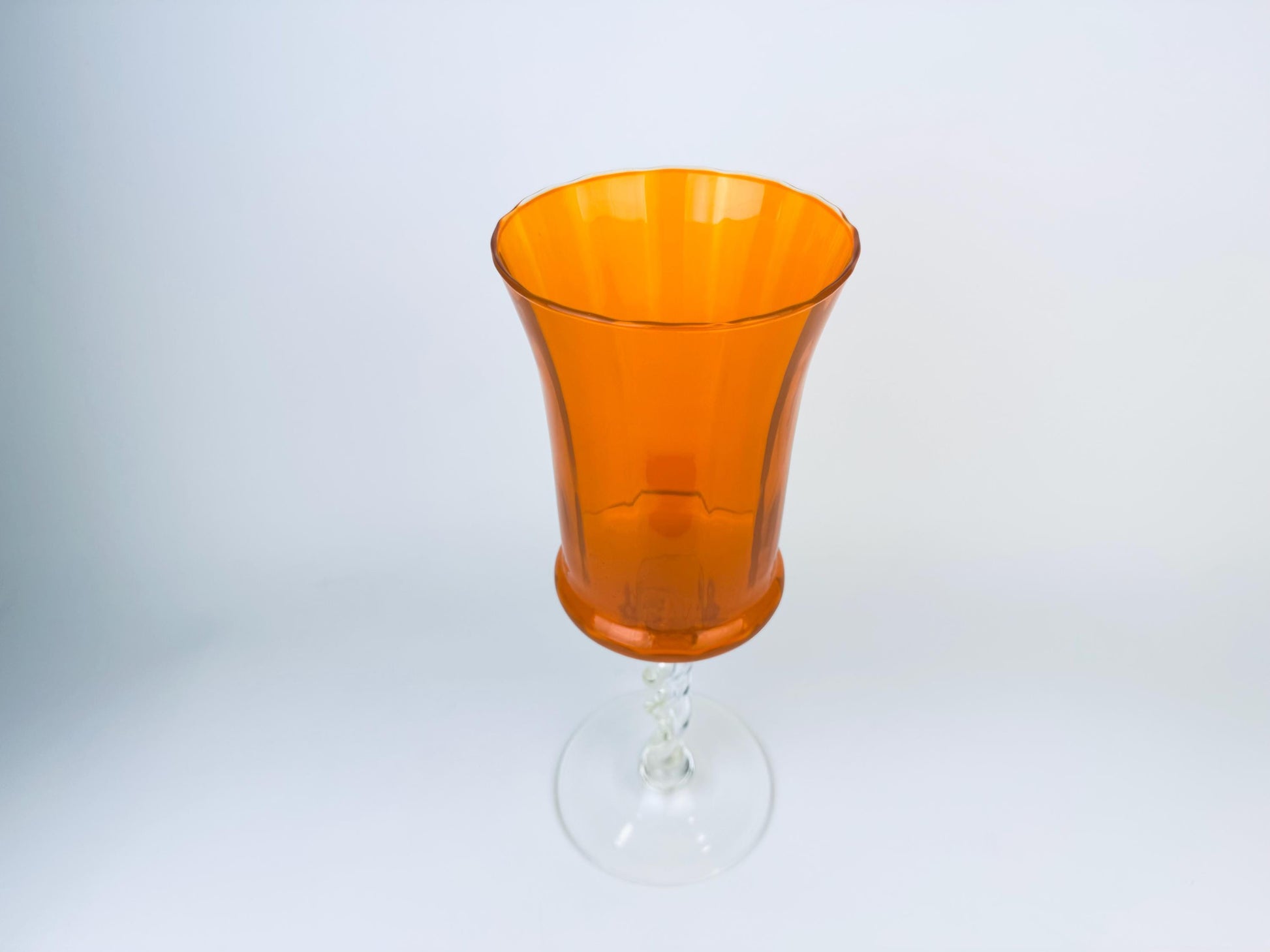 Product image for 'vintage orange italian empoli art glass twisted glass vase bowl' (view 6f744e)