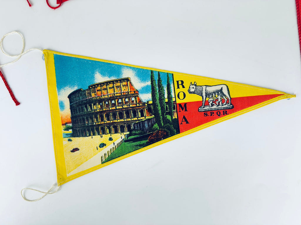 Product image for 'vintage paris london scotland and roma small tapered pennant wall hanging sold separately' (view e49e6a)