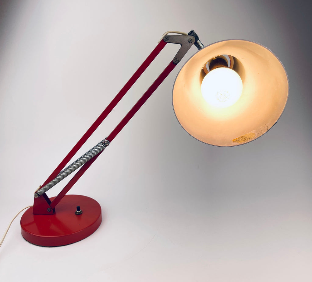 Product image for 'vintage retro red metal desk home office lamp adjustable sliding neck push switch' (view 38fab8)