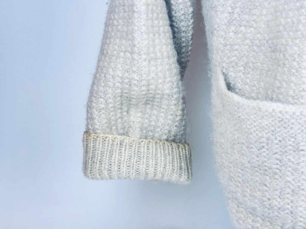 Product image for 'vintage beige waffle knit wool cardigan timeless texture wooden buttons' (view 352a3d)