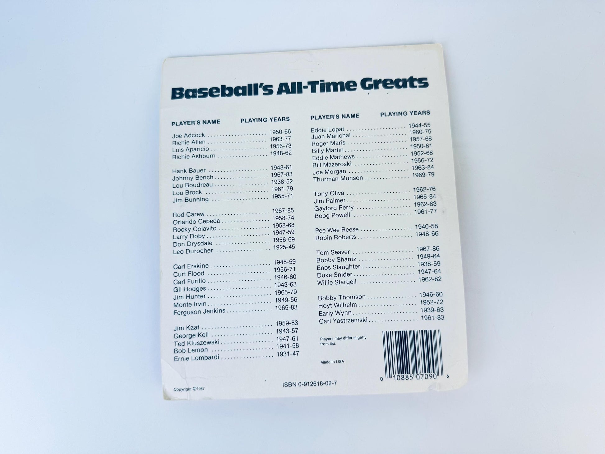 Product image for 'vintage baseballs all time greats collectible sport cards set of fifty 50 new old stock nos made in usa 1987' (view 7dedee)