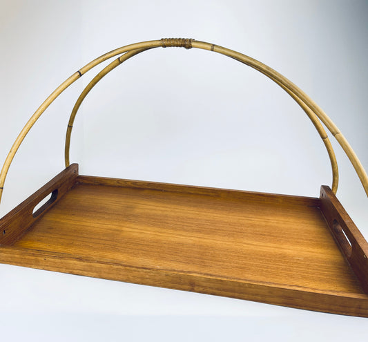 Product image for 'vintage large teak bamboo wood decorative tray outdoor wedding decor' (view 01ee1b)