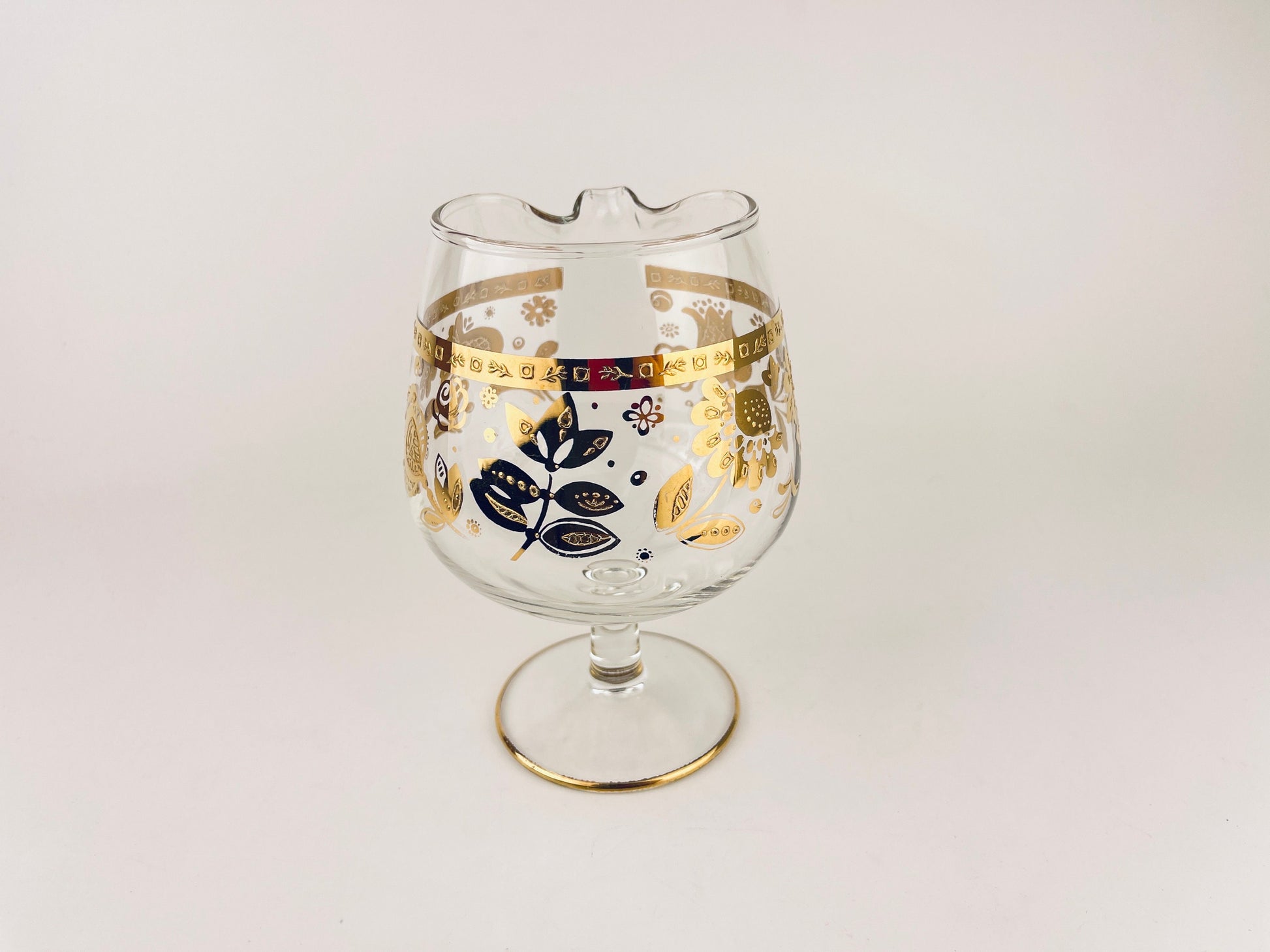 Product image for 'vintage culver tyrol gold chantilly floral martini cocktail glass pitcher barware decanter' (view 32c4a2)