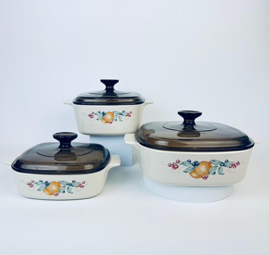 Product image for 'vintage abundance corning ware casserole dish dishes sold separately' (view ad476f)