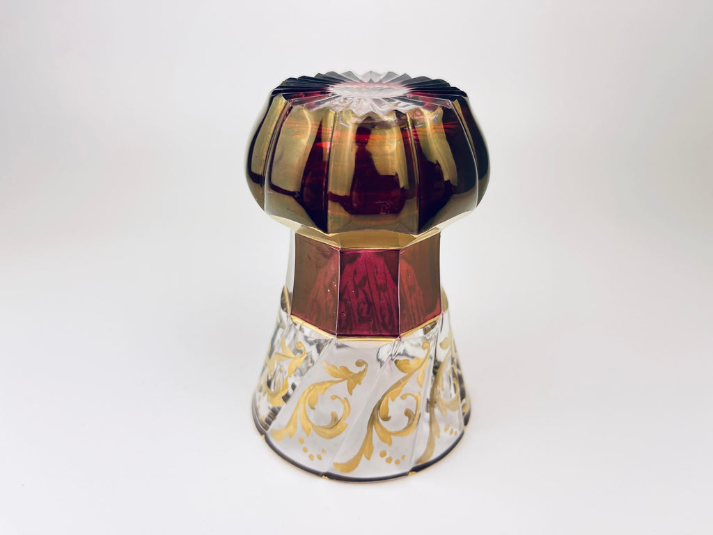 Product image for 'vintage ruby red gold glass bud vase hollywood regency vase' (view 759566)