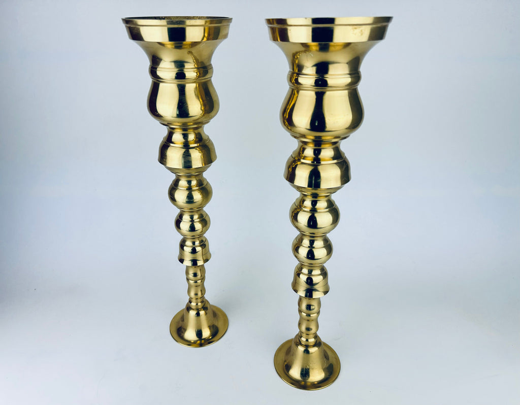 Product image for 'vintage tall 14 solid cast brass tapered curvy candle stick holders set of two 2' (view bfb2d9)