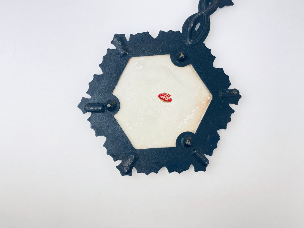 Product image for 'vintage cast iron ceramic apple design trivet hot pot plate holder made in japan by lego wedding bells gift' (view 5a5f76)