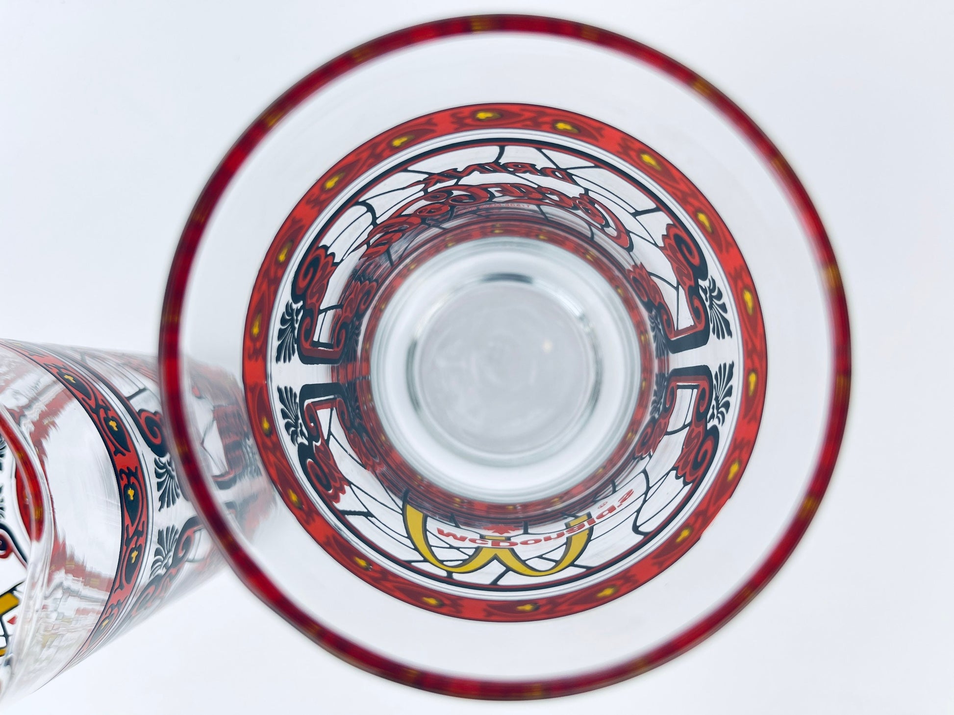 Product image for 'vintage coca cola mcdonalds canada stained glass water tumbler glasses sold individually' (view 5fb759)