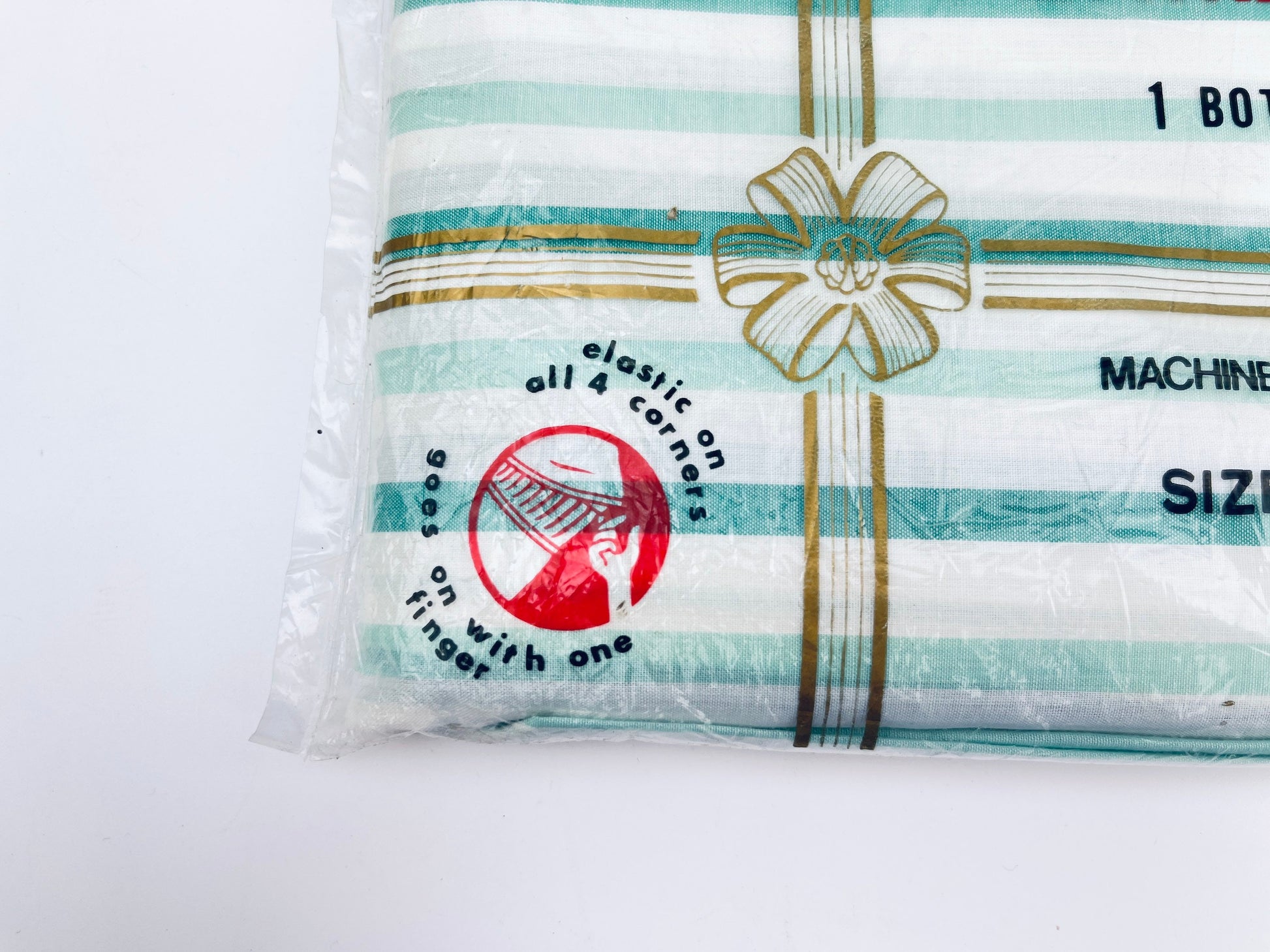 Product image for 'vintage hampshire house twin bed striped green white flat sheet cotton polyester blend new old stock nos' (view 213ad9)