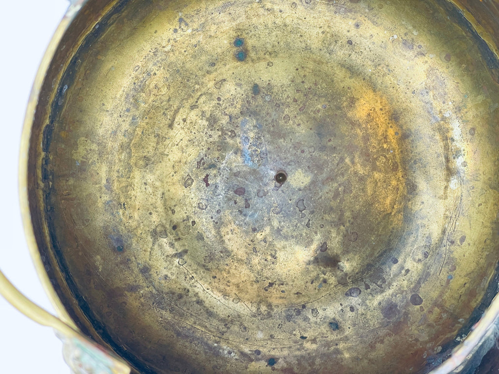Product image for 'vintage brass lion watering can pot attractive aged metal patina' (view be2cd1)