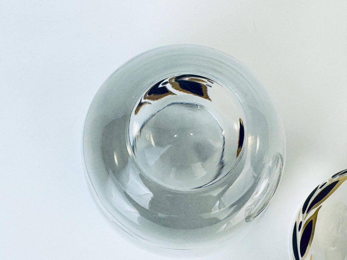 Product image for 'vintage federal glass gold laurel leaf roly poly glasses set of two 2' (view 0f84fa)