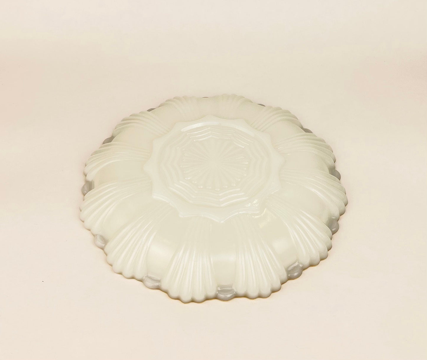 Product image for 'vintage anchor hocking milk glass divided serving dish gold rimmed edge' (view 50defb)