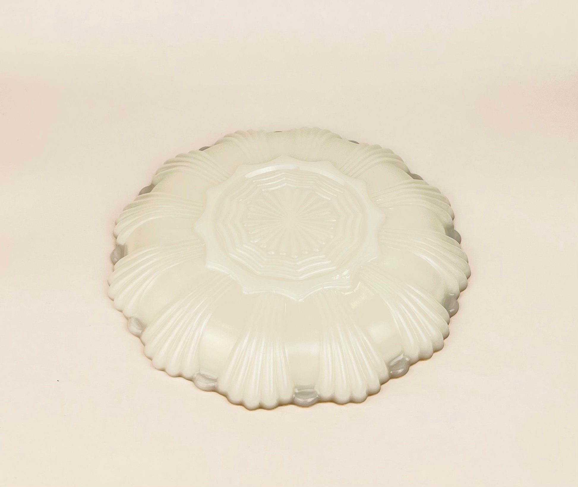 Product image for 'vintage anchor hocking milk glass divided serving dish gold rimmed edge' (view 50defb)