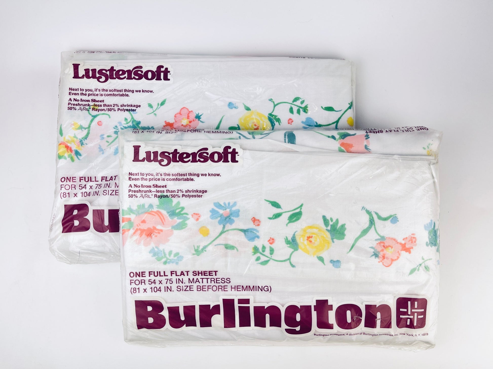Product image for 'vintage burlington lustersoft full double flat sheet pillow case new old stock nos made in canada sold separately' (view cf39a4)