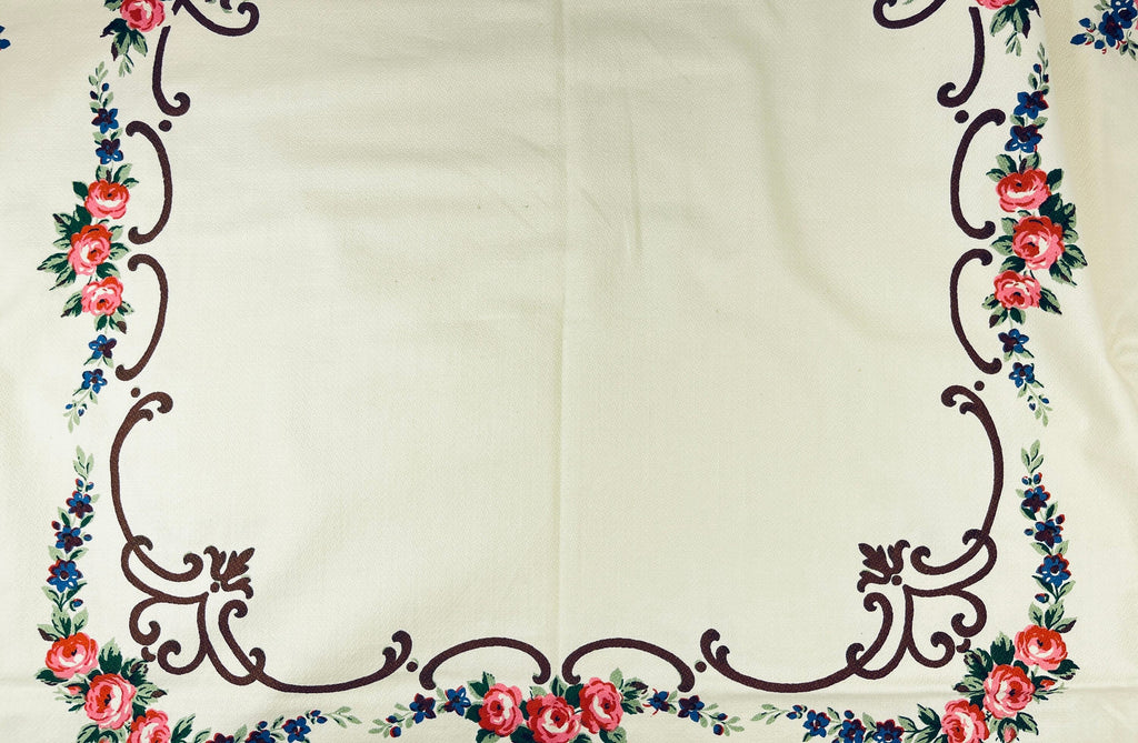 Product image for 'vintage pink floral acrylic table cloth 49 x 59' (view d5524d)