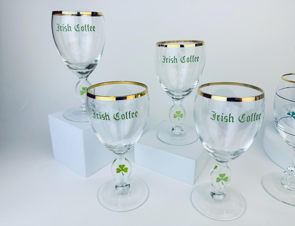 Product image for 'vintage irish coffee gold rimmed pedestal glasses goblets sets sold separately' (view 0ffa47)