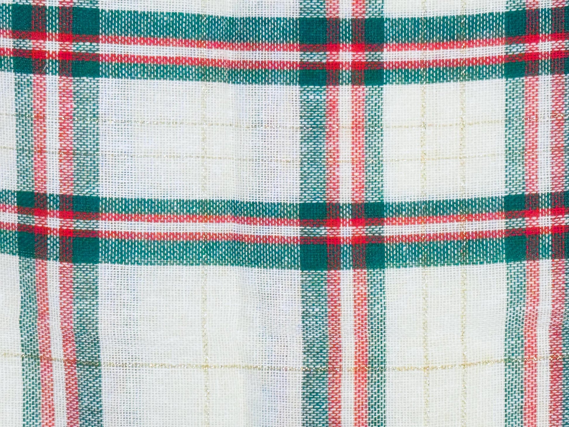 Product image for 'vintage square christmas plaid table cloth gold metallic stripe new old stock nos' (view 5235b6)