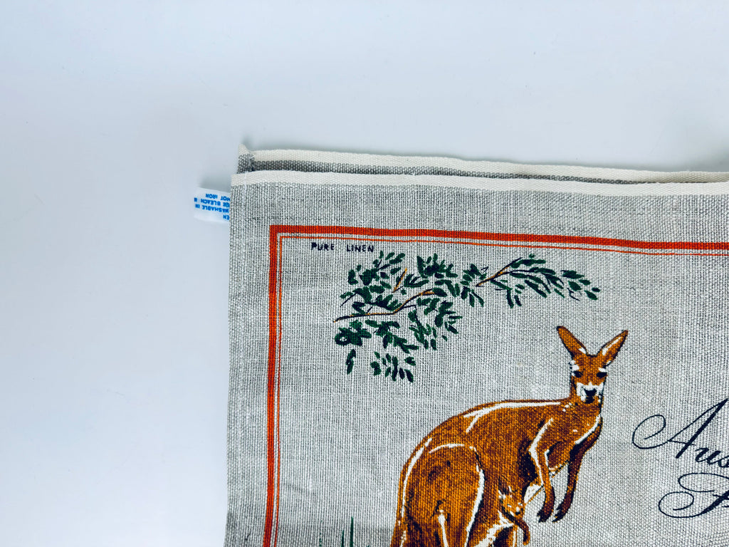 Product image for 'vintage australia fauna souvenir pure linen tea towel statement towel designed in australia by heil' (view bda3c9)