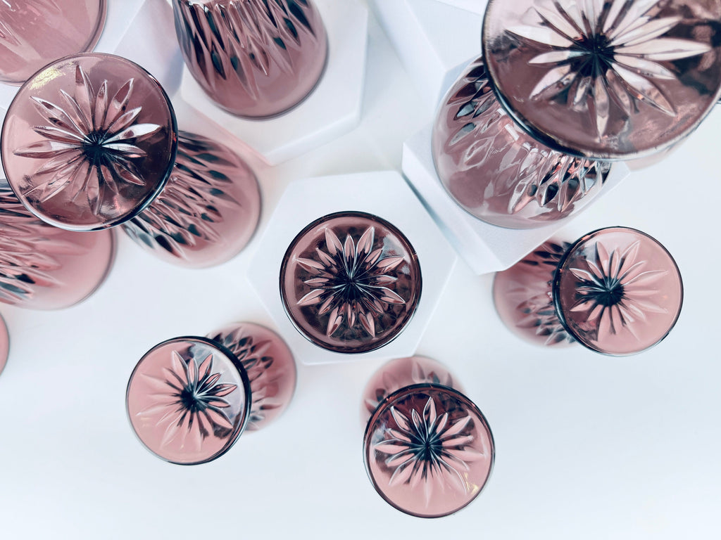 Product image for 'vintage hazel atlas moroccan cut purple amethyst glassware mid century modern mcm barware sets sold separately' (view fec377)