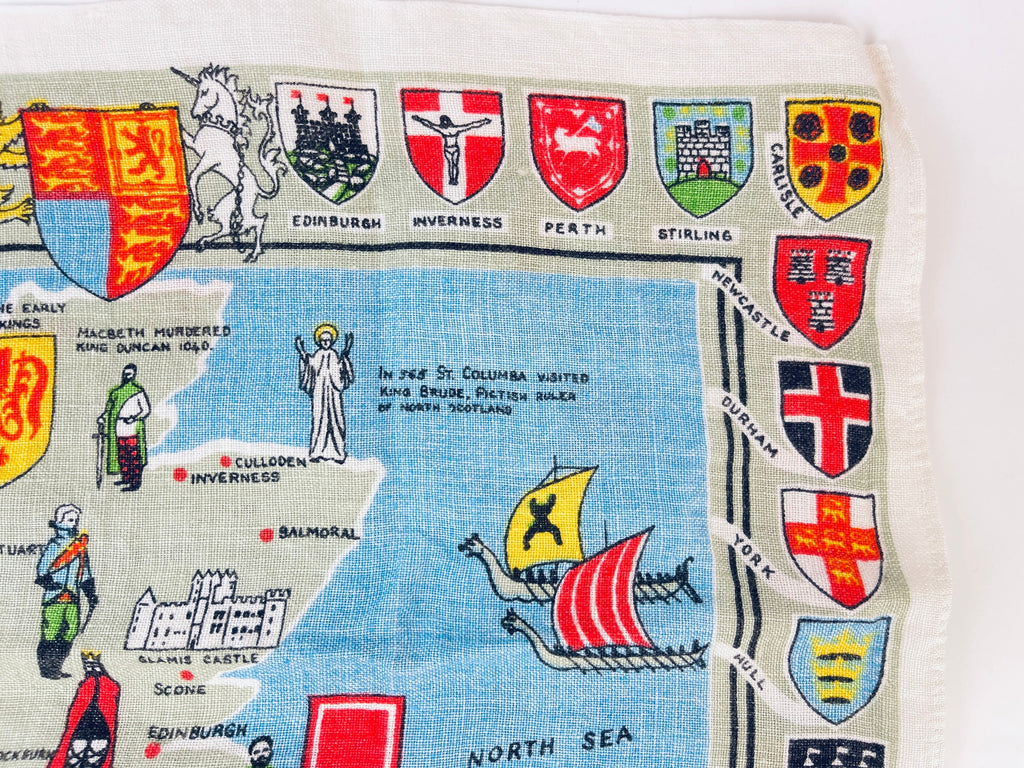Product image for 'vintage map of royal britain tea towel all pure linen made in ireland' (view 5126f2)