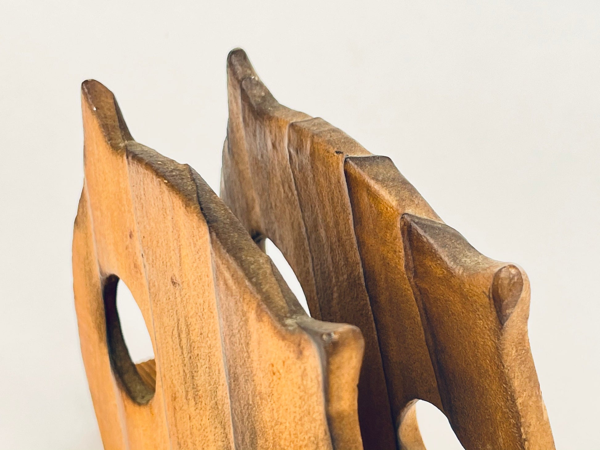 Product image for 'vintage wood owl napkin file holder textured wood grain metal rivets' (view dc185b)
