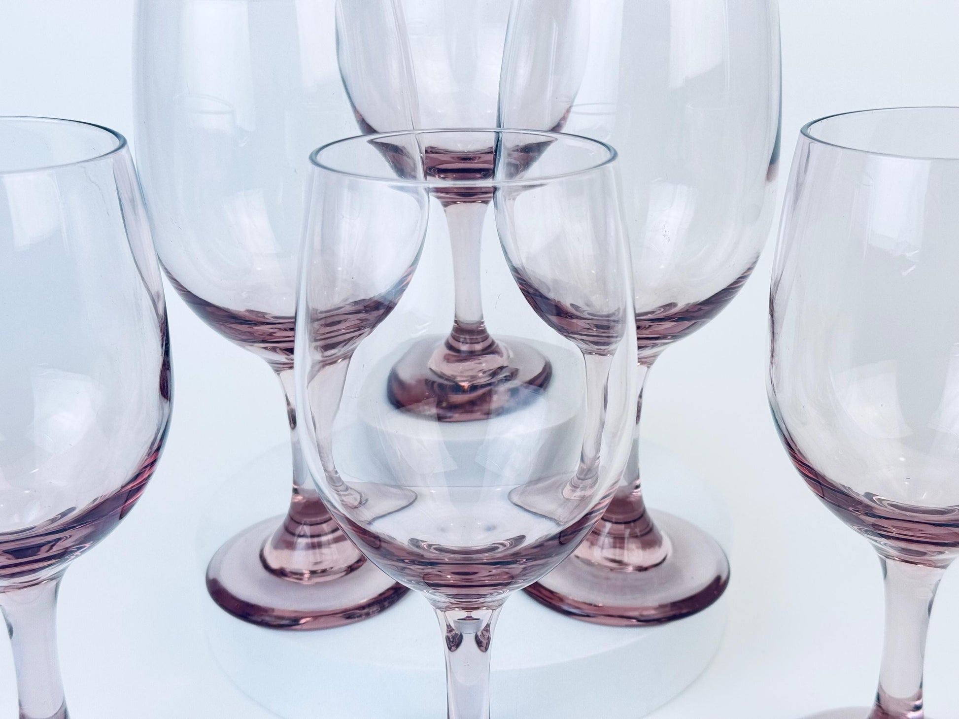 Product image for 'vintage plum purple libbey wine glasses set of six 6' (view 2de145)